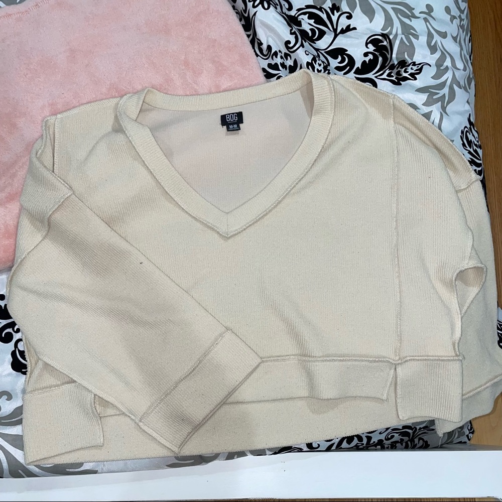 Urban Outfitters cream cropped sweater